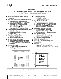 Datasheet NG80960JD-40 manufacturer INTEL